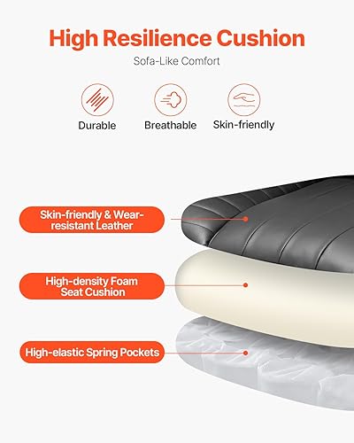 Miniatura 7 de VEVOR Silla de oficina ejecutiva con reposapiés, silla de oficina de gran tamaño de 400 libras con almohada lumbar y reposabrazos extraíbles, silla