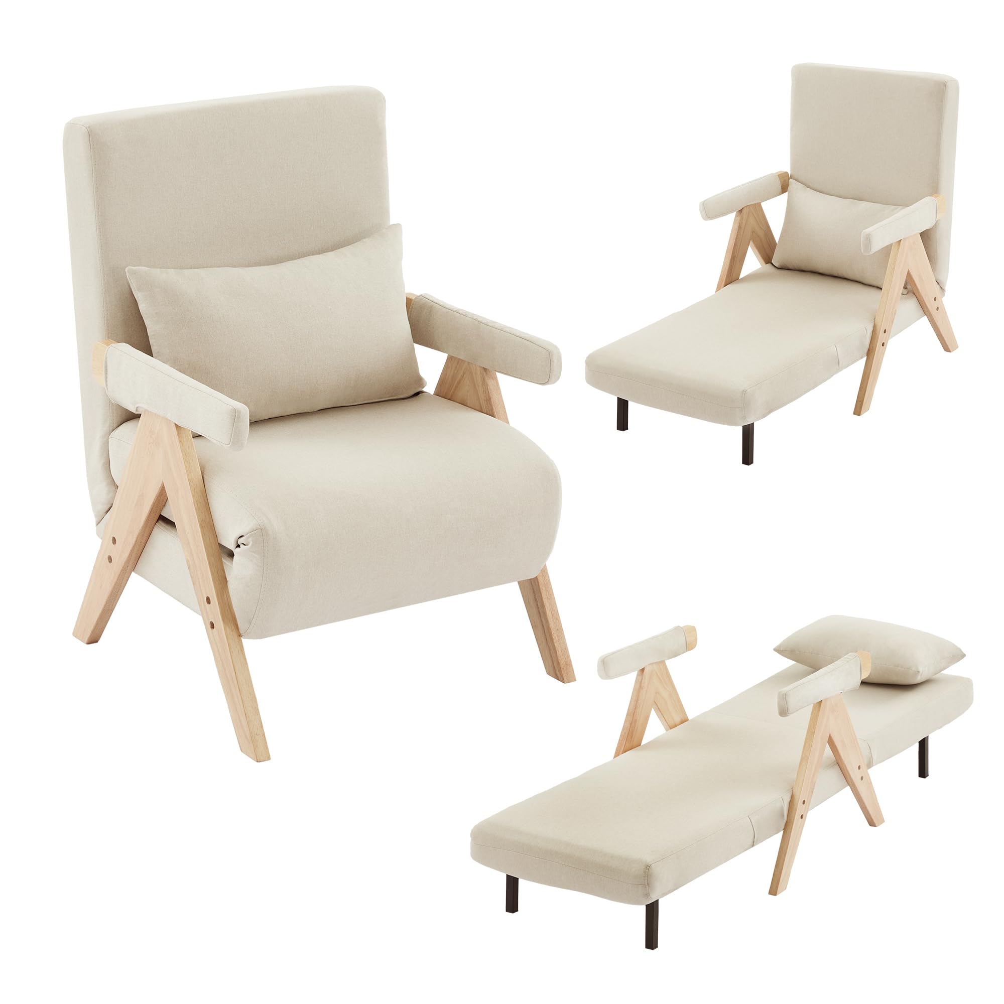 Design moderno: poltrona di conversione 3 in 1 con funzione di sonno, divano letto trasformabile, poltrona pieghevole imbottita, seduta imbottita, poltrona lounge, letto singolo, adatta per soggiorno