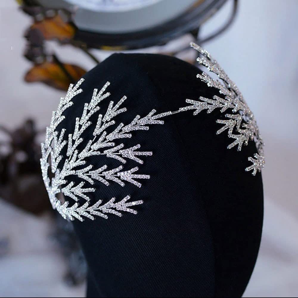 Tiara Corona di Cristallo Copricapo da Sposa con Fascia da Sposa in zircone, Copricapo da Sposa per Capelli da Donna diademi per Copricapo da Sposa Copricapo da Sposa