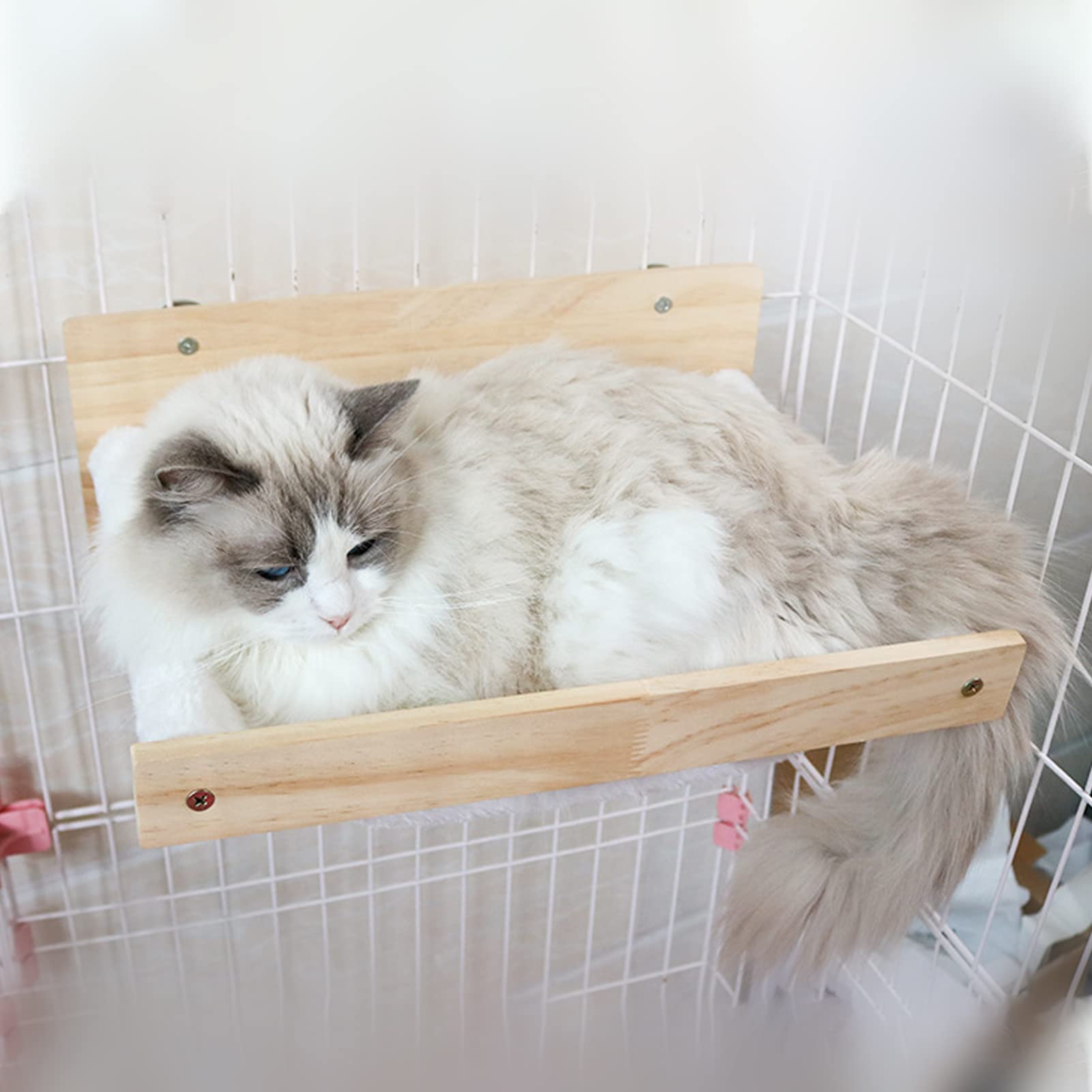 Leapiture Wall Mounted Cat Hammock Bed Washable Cat Perch Shelf Hammock Mounted Cat Beds Perches for Small Dogs Sleeping Playing Climbin