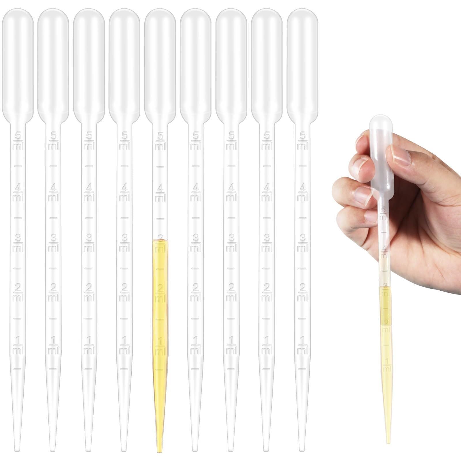 100 Pezzi Pipette In Plastica 5ML, Contagocce Usa E Getta Per Oli Essenziali, Uso Domestico, Lezioni Di Scienze, Esperimenti Di Laboratorio, Arte Fai-da-te, 1-5ml(5ML)