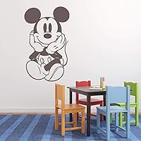 Vista 1 de Mickey Mouse Silhouette - Vinilo adhesivo de pared para dormitorio de niños o sala de juegos, decoración temática del hogar