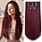 StrRid Burgundy Clip in Extension Straight 22 Long Synthetic Thick Clips on Hair Piece for Women 5PCS Black Curly Wavy 18 Cheap Brown Red White Soft Natural Full Head Weddings Party Daily Use 5 Oz