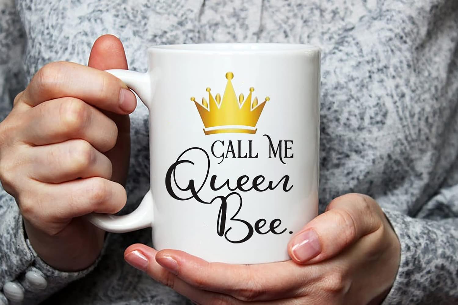Fonhark - Call Me Queen Bee Mug, Queen Bee Coffee Mug for Boss, 11 Oz Novelty Coffee Mug/Cup, White - Image 3