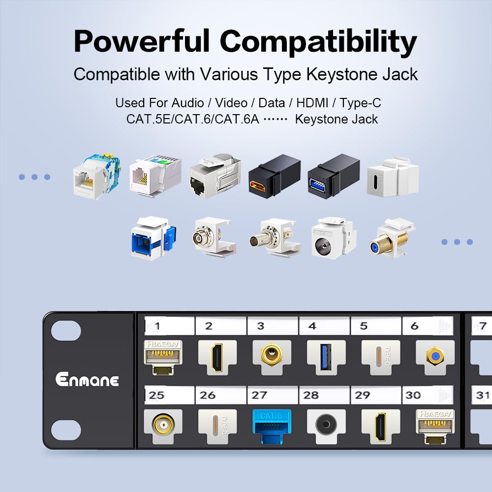 Snapklik.com : 48Port Blank Keystone Patch Panel Rackmount&Wall Mount ...