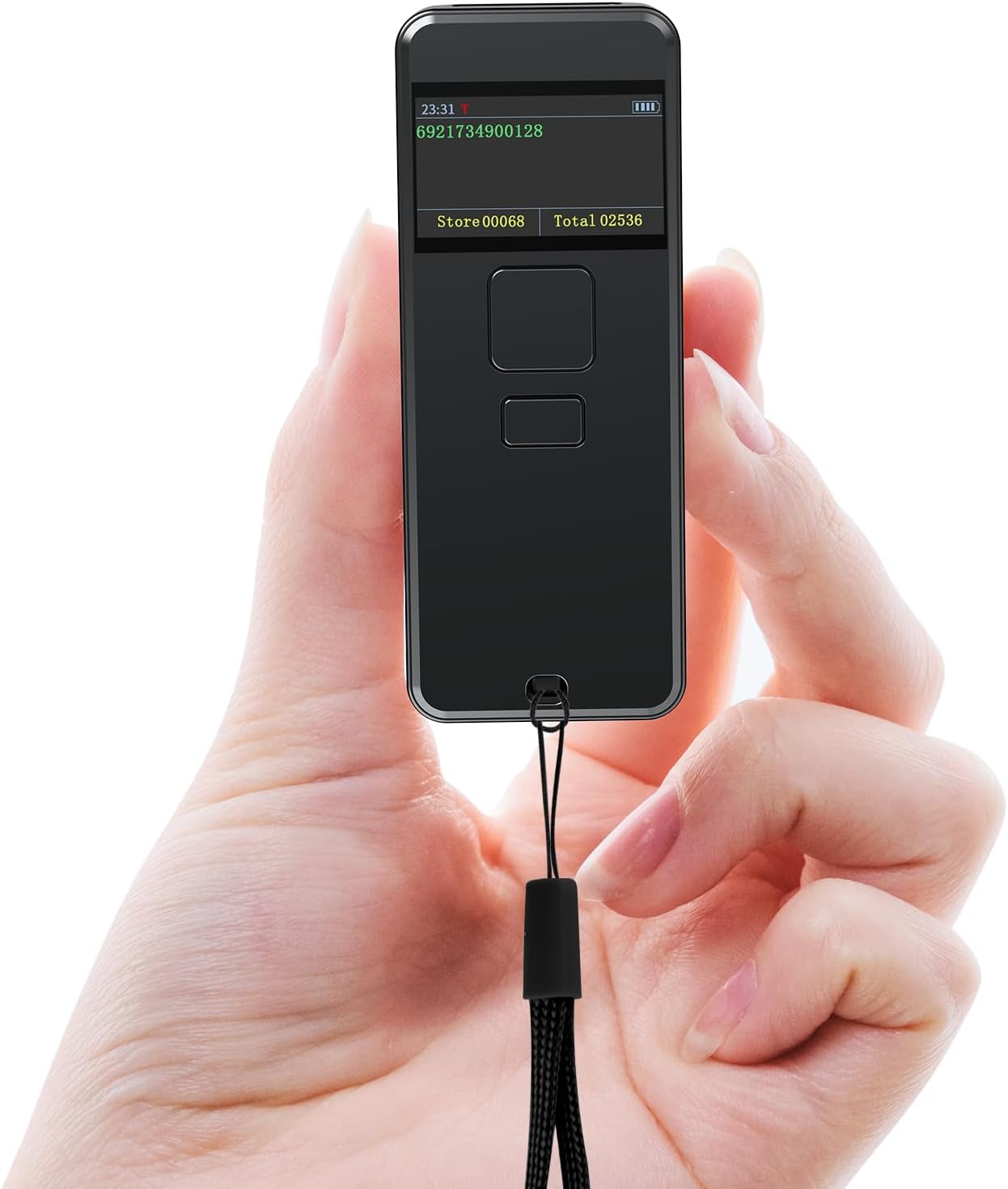Symcode Bluetooth CCD Barcode Scanner Wireless with Display Screen,2000mAh Battery Portable Mini 1D Bar Code Scanner Compatible with iPhone, iPad, Android Phone with Magnetic Suction Clip