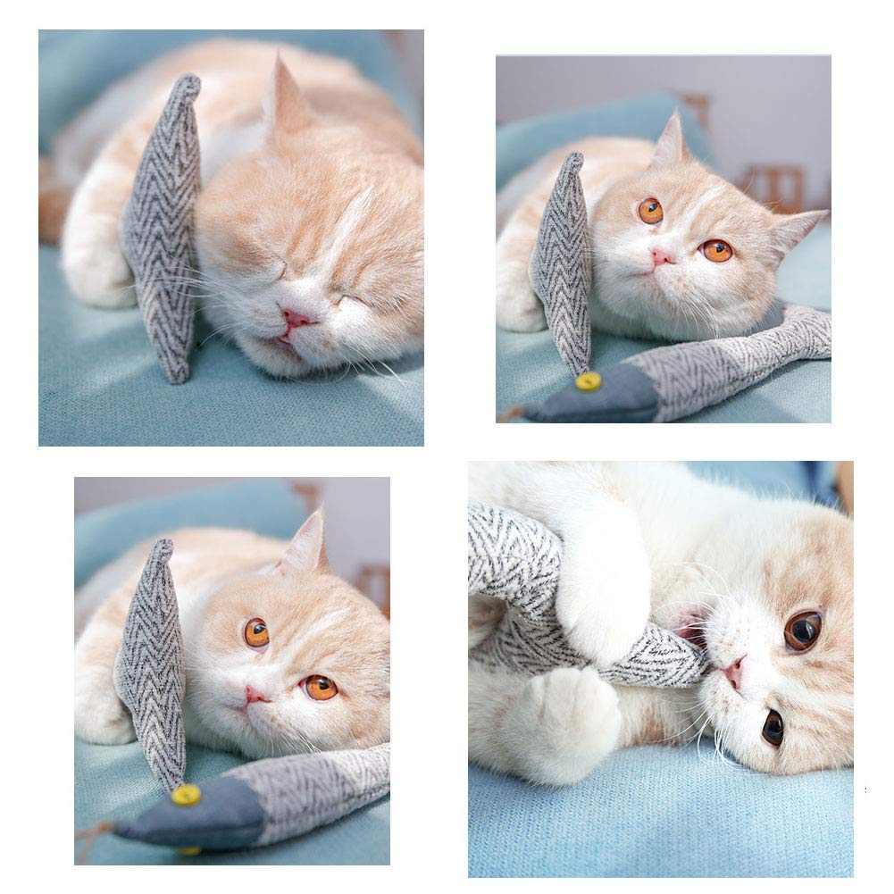 OMEM Katzenspielzeug Stofftier niedliches Fischkissen Quietschspielzeug für Hunde und Katzen Verschleiß und Kratzfestigkeit