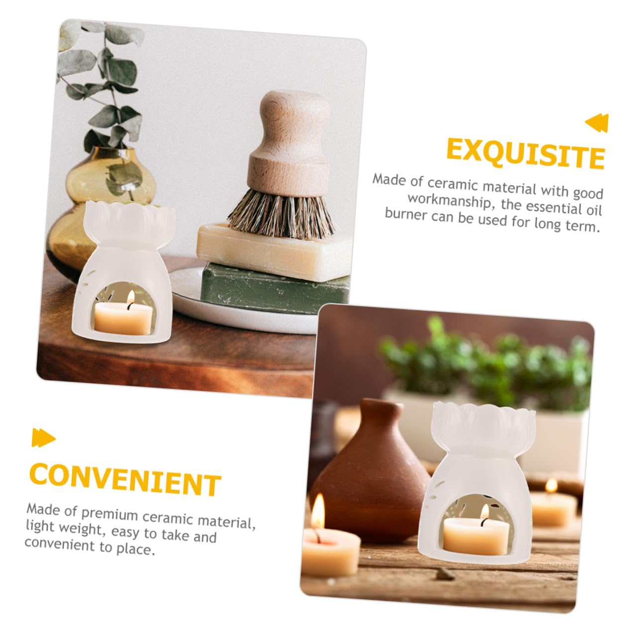 2 Stück Keramik Aromatherapie Duftlampe Hohlgearbeitetes Stabile Tischdekoration Leichtes Aromaöl Handgefertigter Keramik Diffuser für Zuhause und Geschenk