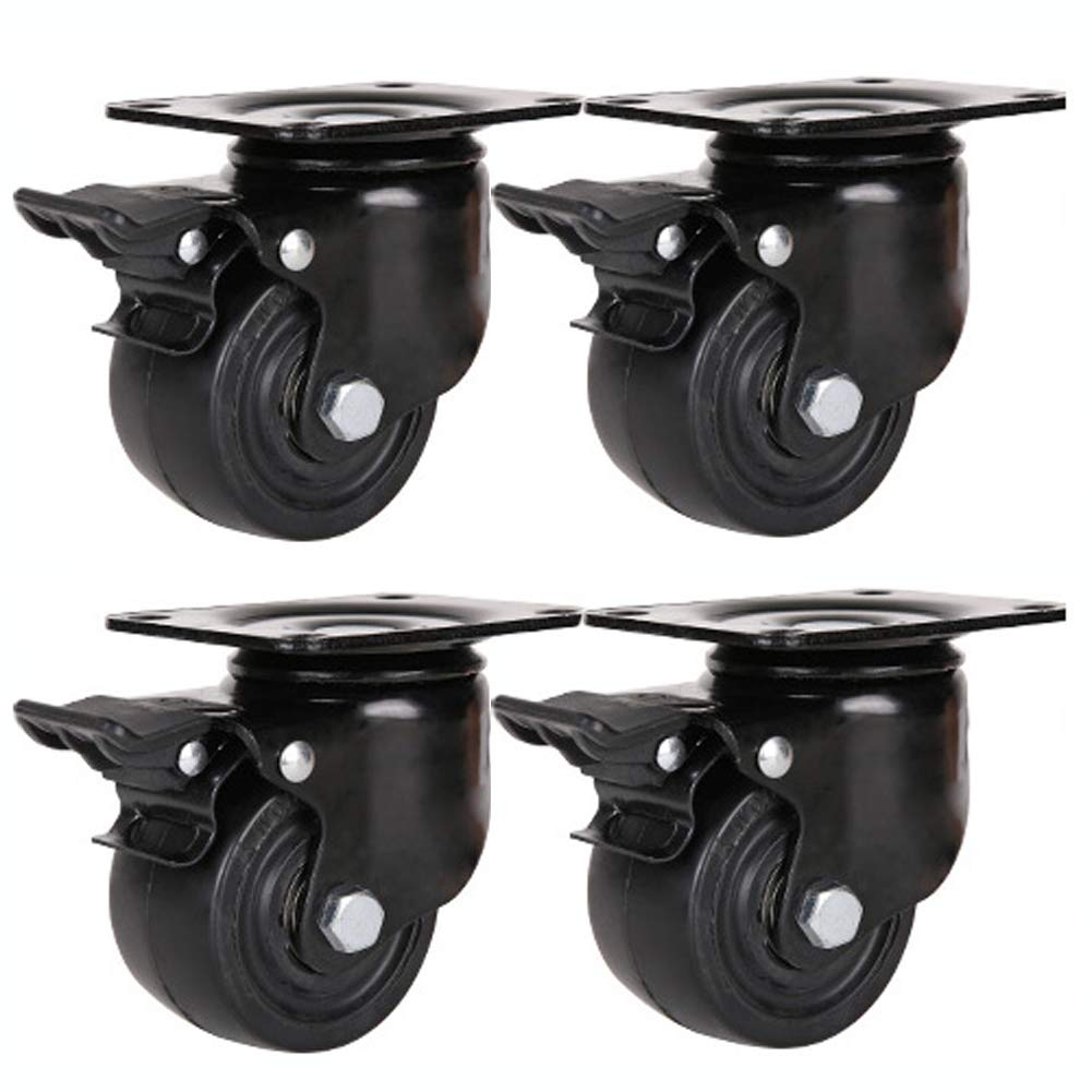 GBRJUYF 1 Ton Heavy Duty Nylon Casters - 50mm & 75mm Industrial Swivel Wheels with Brake, 320kg to 1000kg Capacity, Quiet Rolling for Factories, Schools, and Hospitals