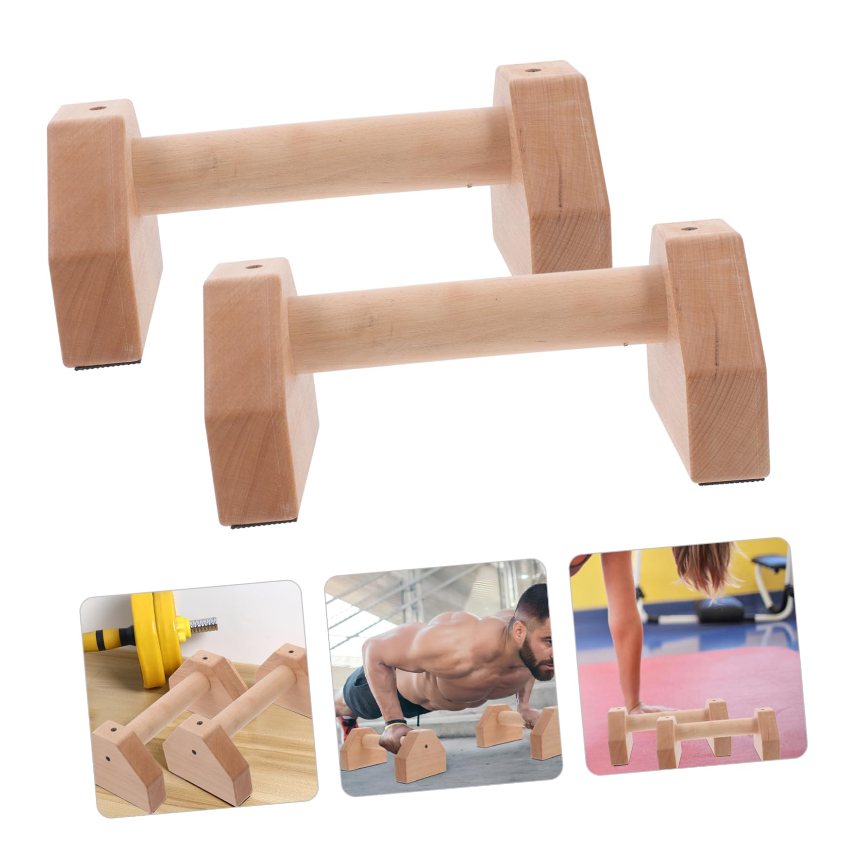 Yardwe Workout Handles Push up Handles for Floor 2pcs Wooden Push up Bar for l Sits Jump Throughs Handstand Pushups and Calisthenics Fitness Wood Parallettes Set