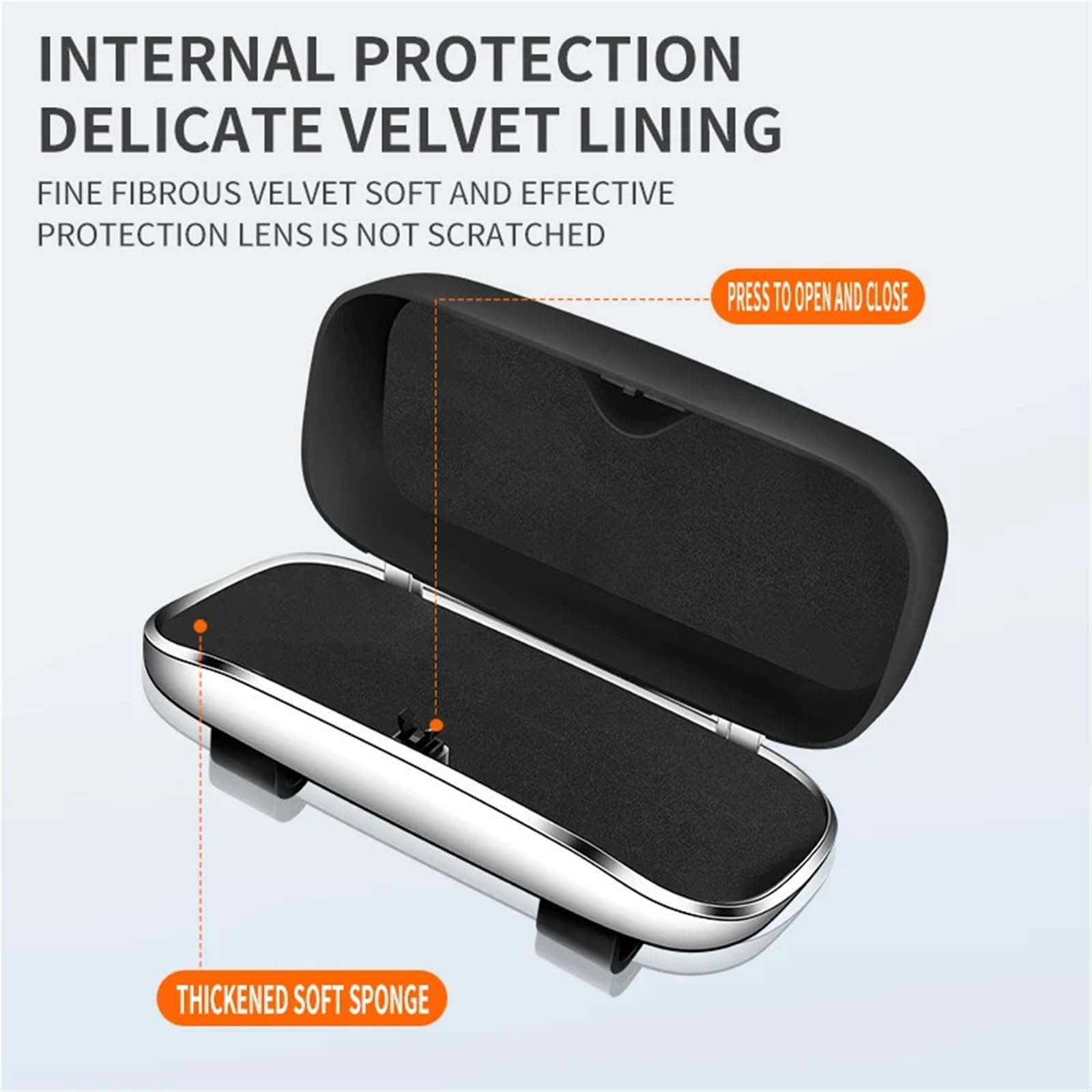 Car Glasses Box Portable Sunglasses Holder In The Driving Eyeglass Case Sun Visor Lenses(Brown-1PCS)