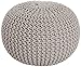 Produktbild ANTARRIS Sitzpuff Sitzhocker Bodenkissen Ottonmane ver. Farben Ø 55 cm B 40cm Neues Modell: extra hoch Premium Baumwolle handgeknüpft (Greige (BE))