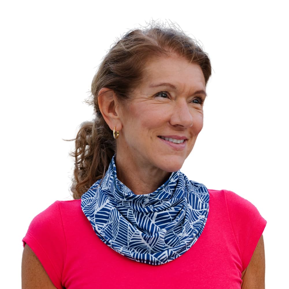BANDI UPF 50+ Reversible Sun Wrap – Lightweight UV Neck Gaiter for Women, Travel Scarf, Outdoor Protection, Made in USA - Reversible Dual Print, Coastal/Daisy Dots