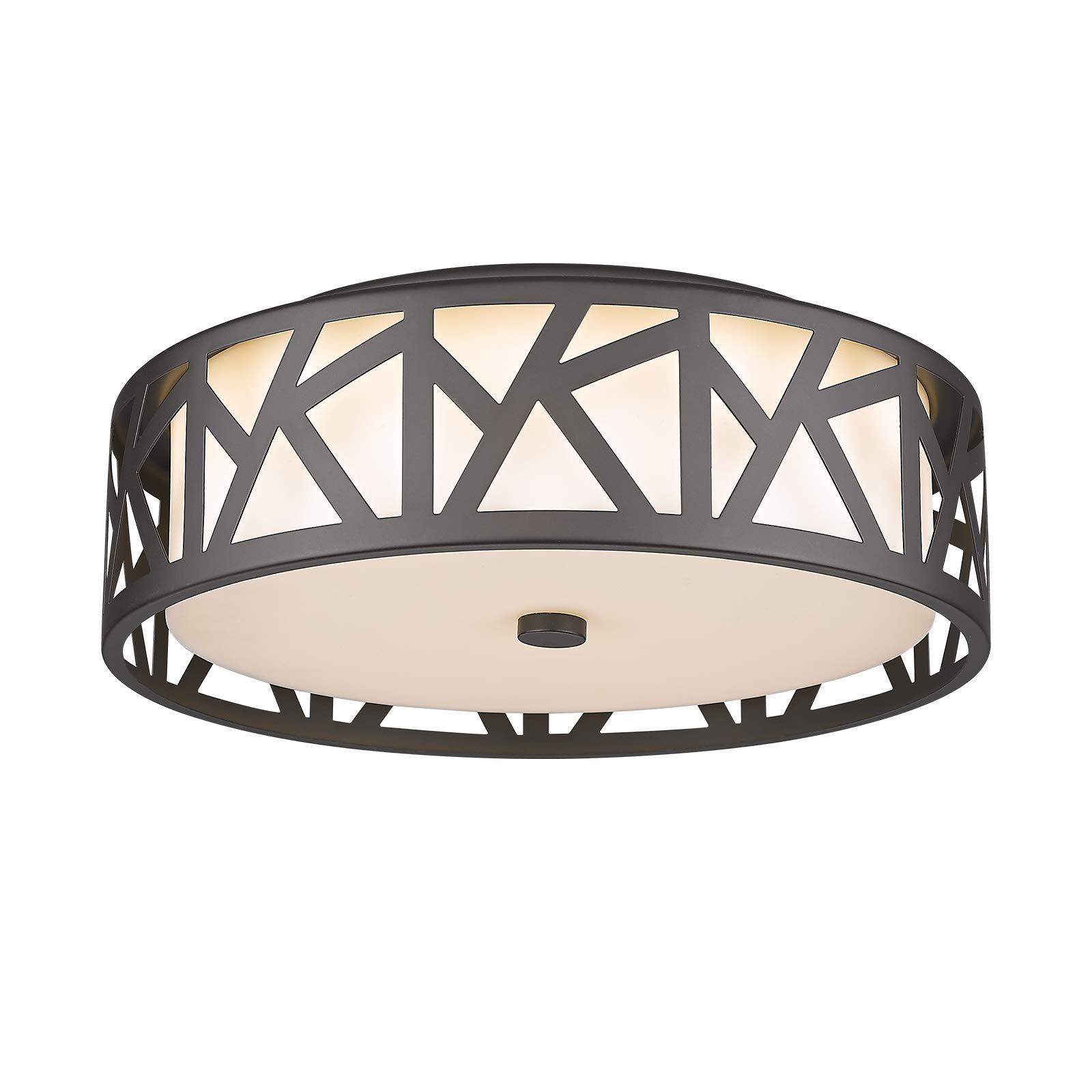 Flush Mount Ceiling Light, 18W LED Light Fixtures Ceiling Mount Oil Rubbed Bronze Finish, 3000K Warm White Acrylic Ceiling Light Fixture for Hallway, Bedroom, Foyer, C8001/18W-ORB