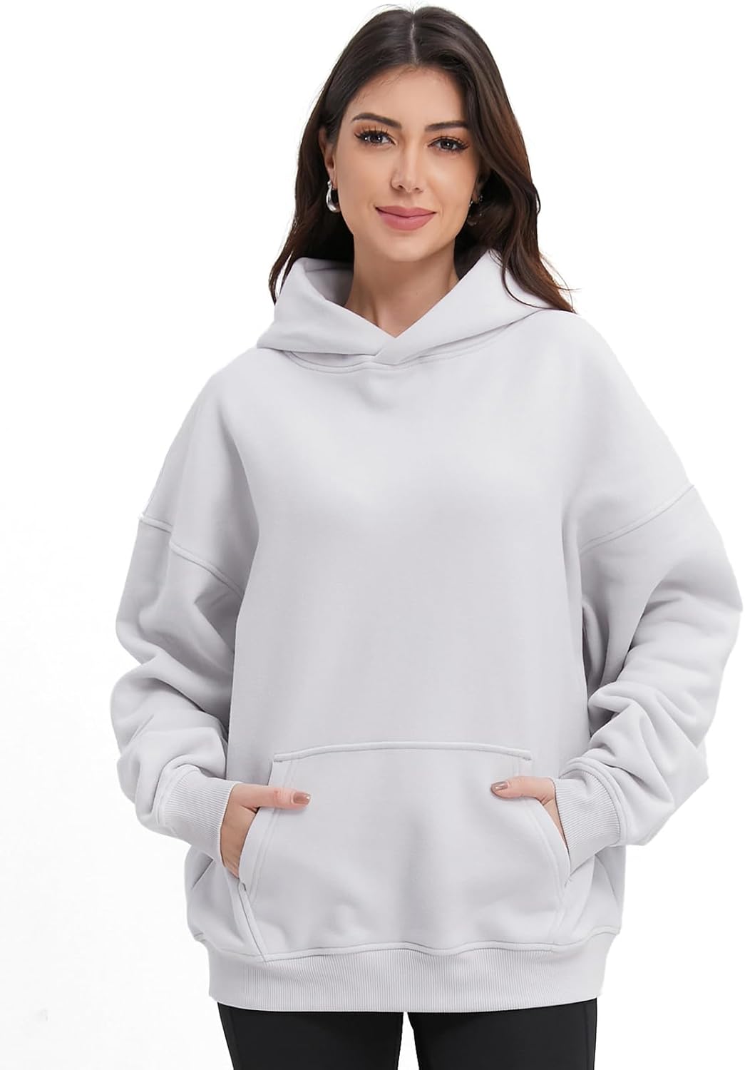 Womens Hoodies Long Sleeve Fleece Sweatshirts Pullover Top Cotton