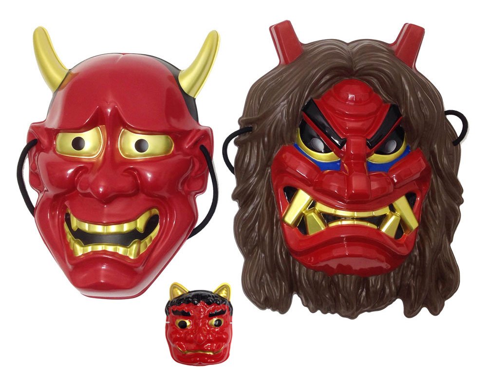 Amazon | 【節分】激おこ鬼面2種+ミニオニ面セット(赤般若・赤なまはげ