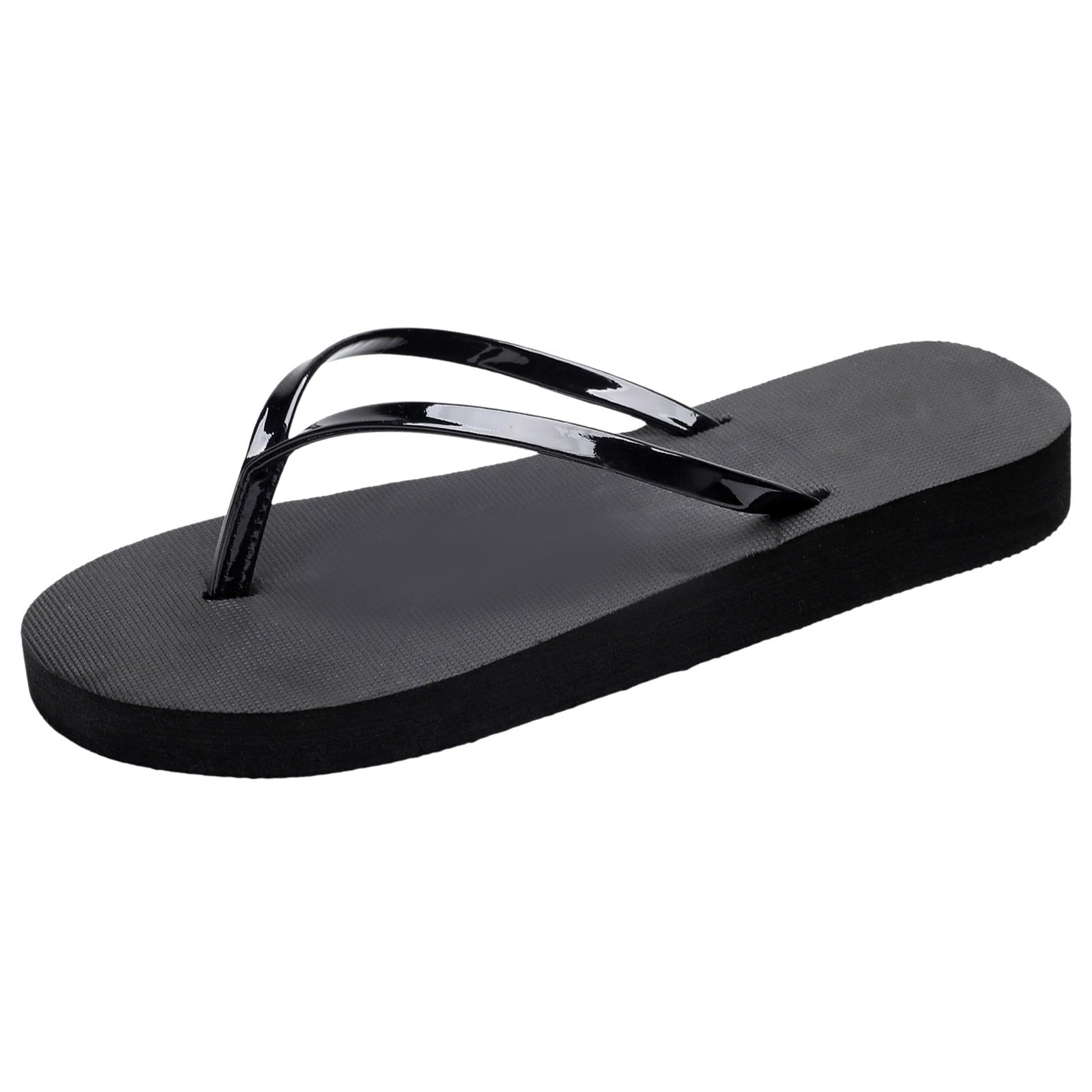 Women Shoes Flat Flip Flops Fashionable Soft Sole Outdoor Beach Flip Flops Women Slippers Memory Foam Furry (Black, 8)
