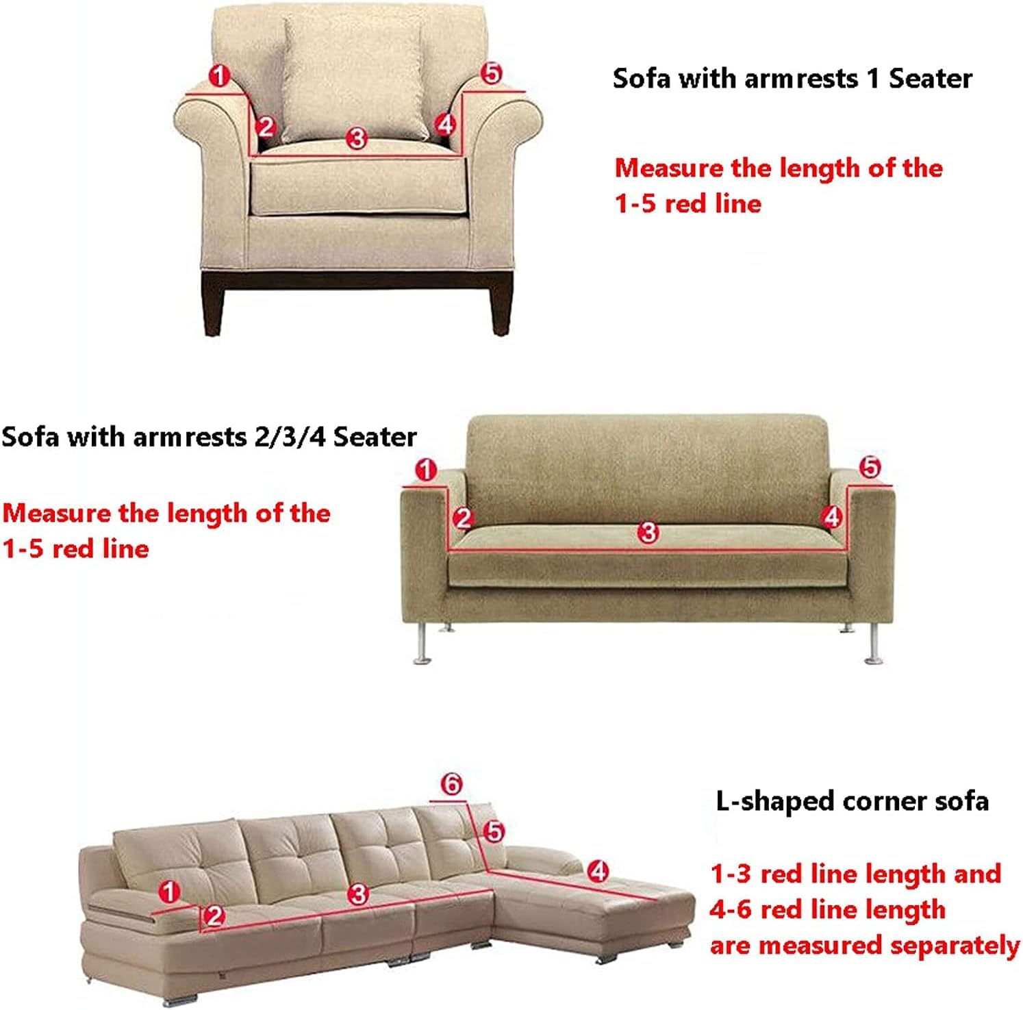 Stretch Sofa Cover for L Shaped Sofa Cover Sectional for Sofa Armchair Two Seater Sofa Slipcover (Blue Chair(35) (Blue Sofa(75)