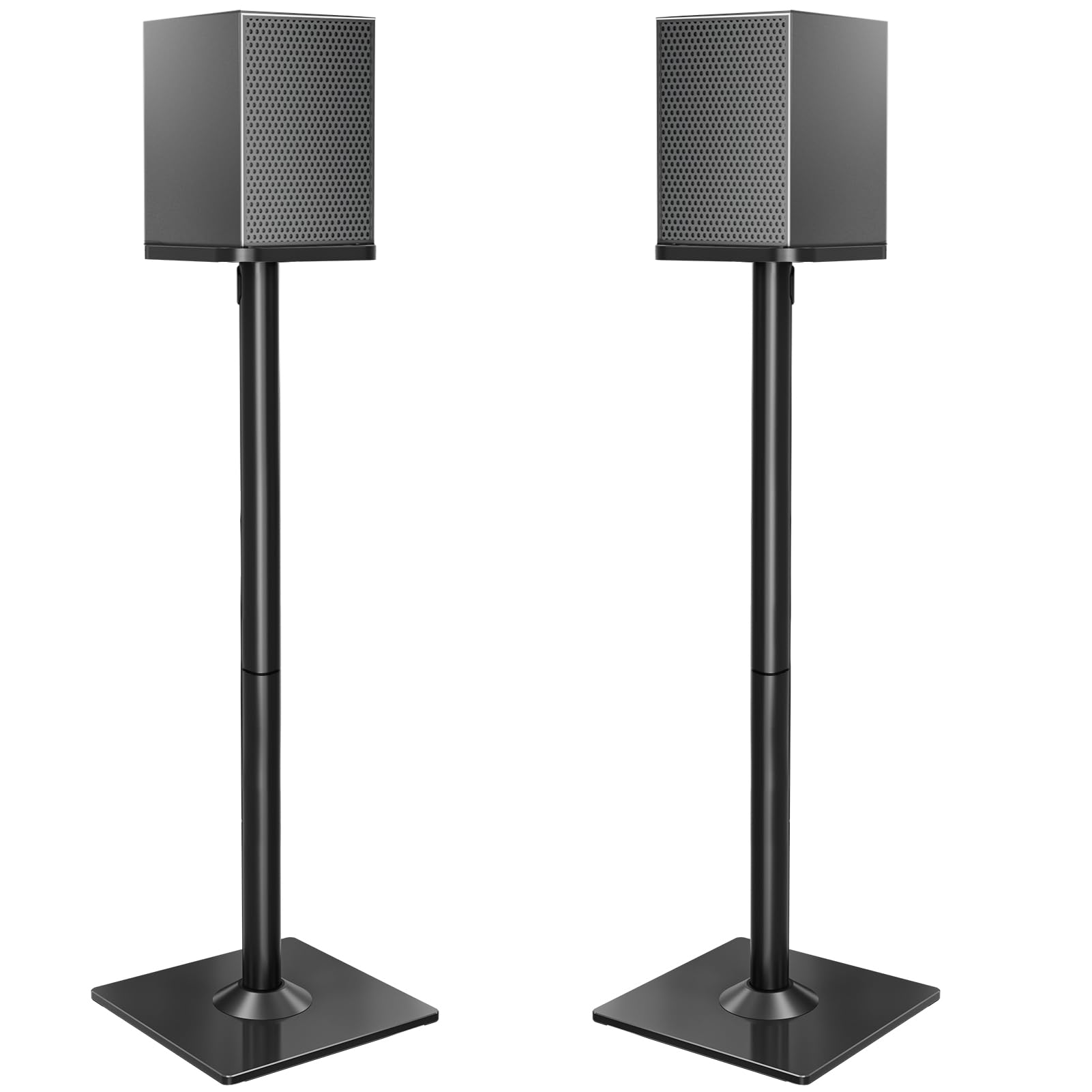 Universal Speaker Stands for Surround Sound, 808mm Height Floor Speaker Stand for Satellites Up to 10KG, Bookshelf Speaker Stand with 2 Types of Foot Pads, Cable Management,1 Pair, Black EV5022