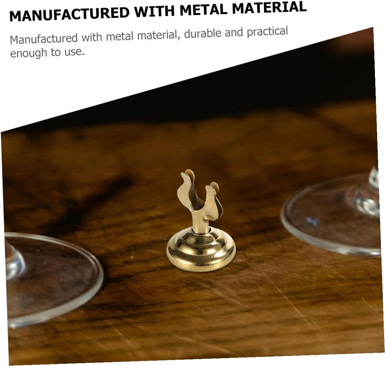 3pcs Mini U-shape Table Number Stands with Gold Base, Wire Note Clip Holders for Restaurant Menu Cards, Desk Name and Table Card Display for Home, Hotel, Party Use