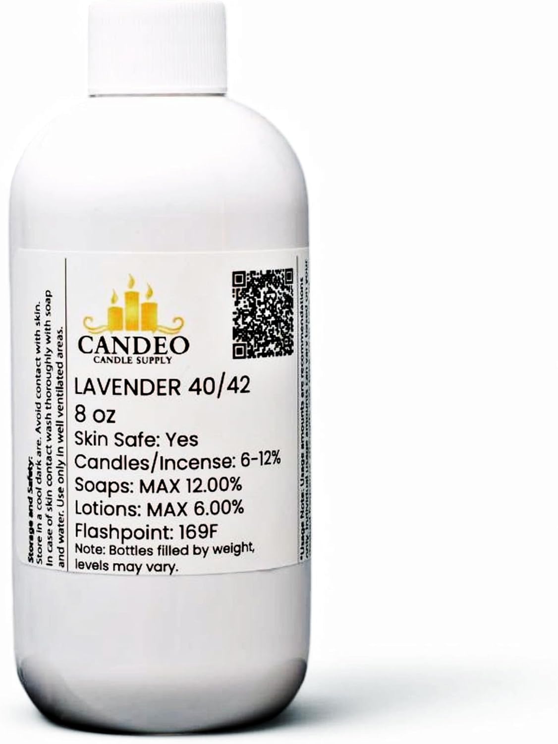 Lavender 40/42 Fragrance Oil (8oz Bottle) | Candle Making, Soap Making, Room Sprays, Bath Bombs, Lotion, Car Fresheners, Wax Melts | Candeo Candle Supply | Phthalate Free & Prop 65 Compliant