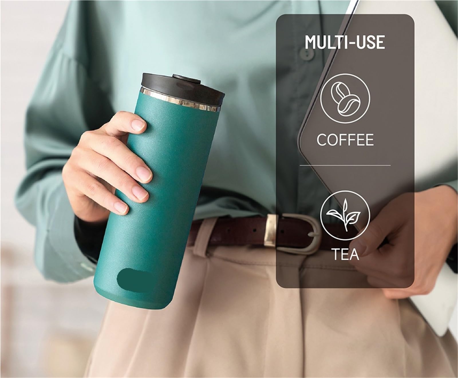 Taza De Viaje Acero Inoxidable, Cafetera Portátil Café Frío, Infusor Té, Termo Con Aislamiento Doble Pared Para Viajar Y Trabajar(750ML,Color5)