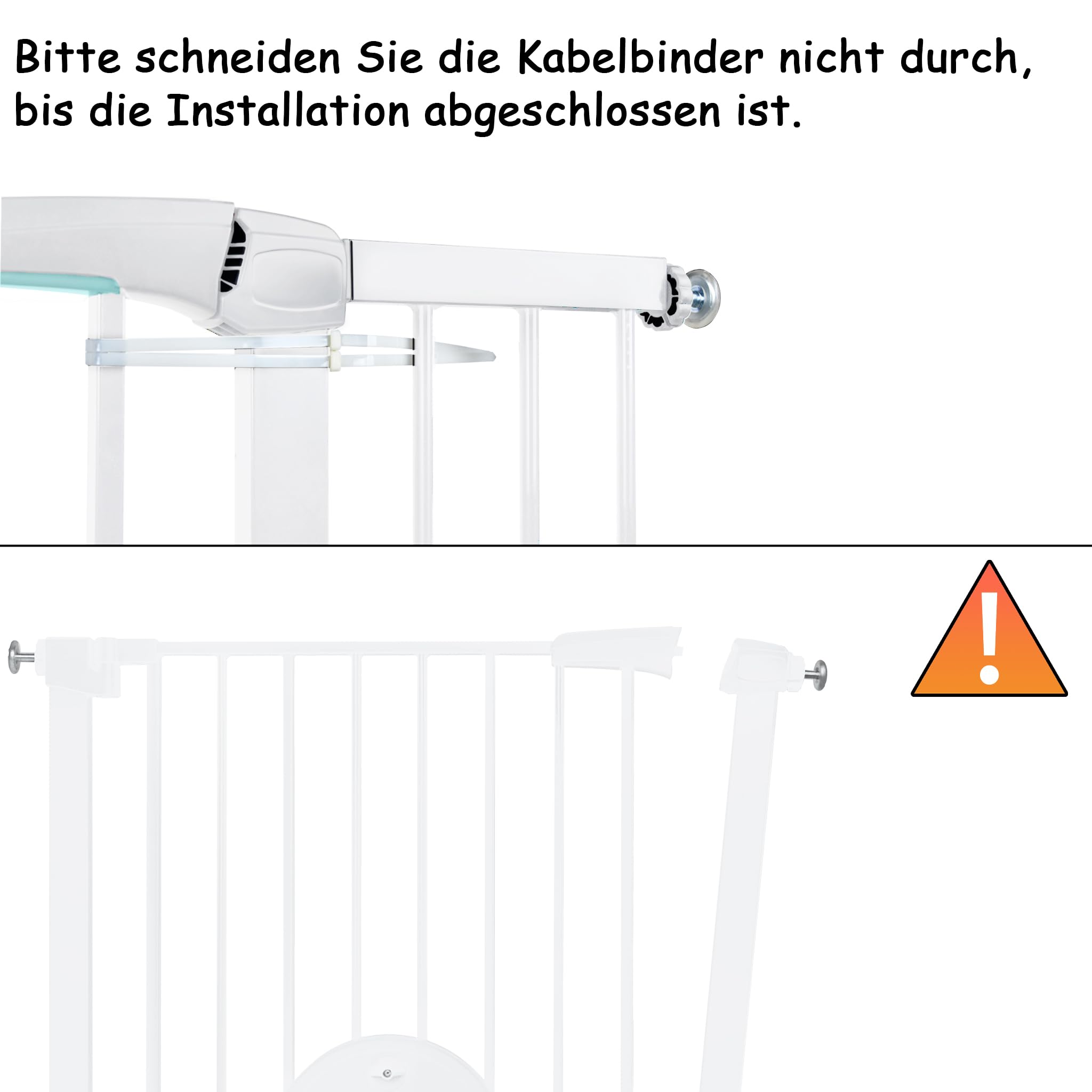 FIVMEN Barrera de Seguridad para Puerta y Escalera Puerta de Seguridad para Bebés Sin Perforaciones Cierre Automático Valla Seguridad Infantil con Puerta para Perros y Gatos, 85-95 cm Blanco