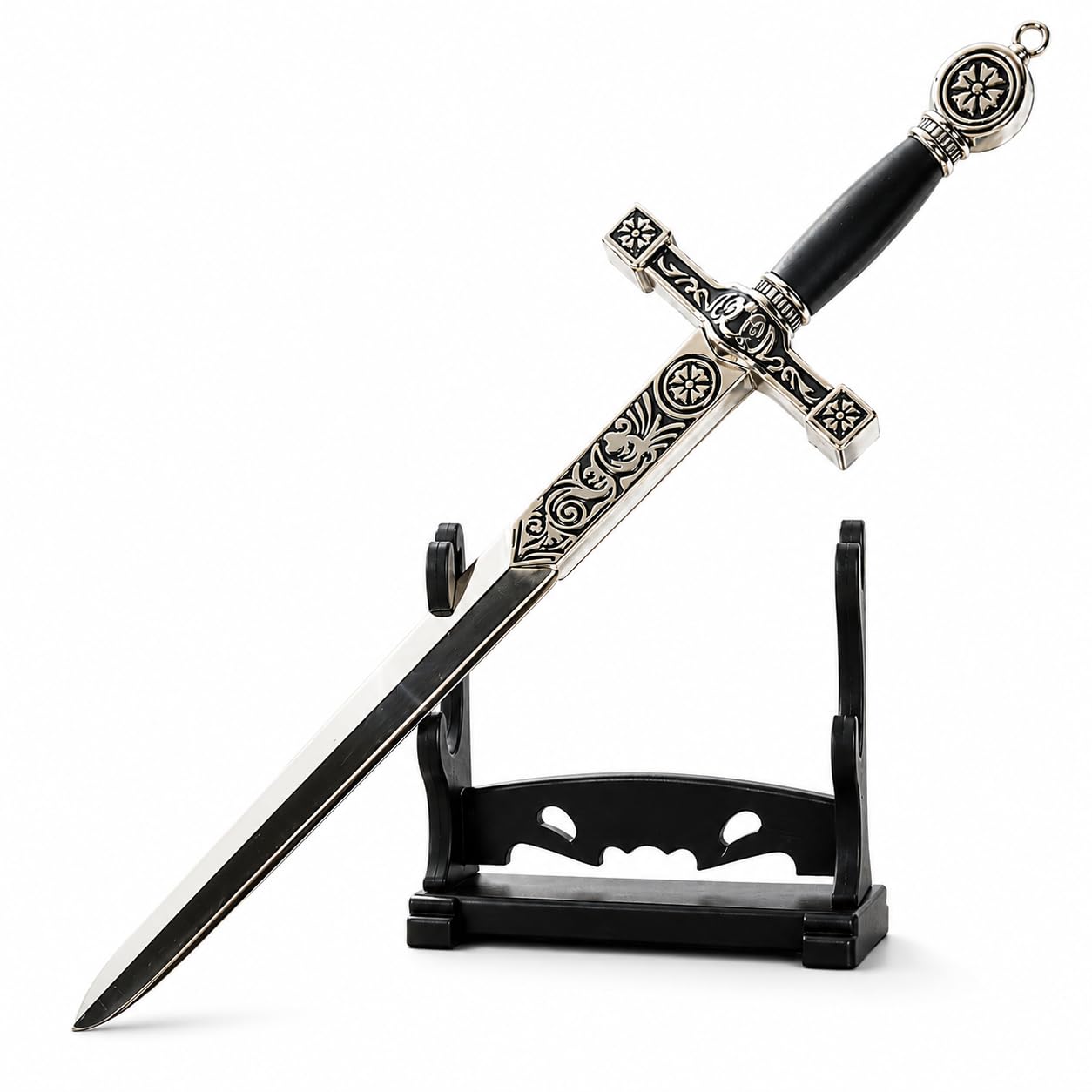 Brieföffner in Form von König Arthus Excalibur mit Ständer, Bürozubehör, Miniatur Schwert, King Arthur, Heimdekor, 21 cm lang, Hochwertiges Material, Geschenk für Sammler und Fans