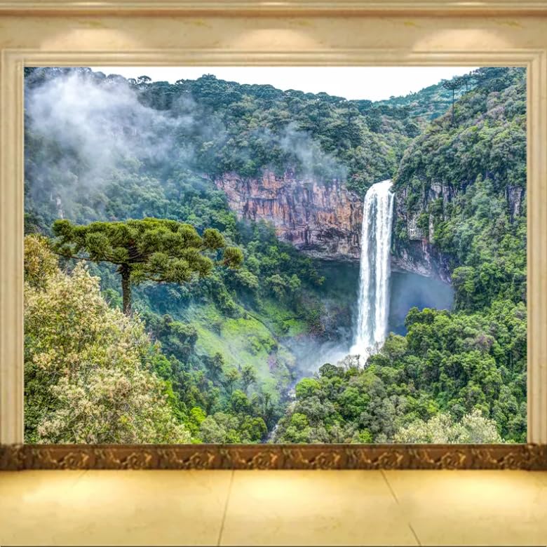Papier peint cascade 3D salon agrandissement mural 150cm - 4