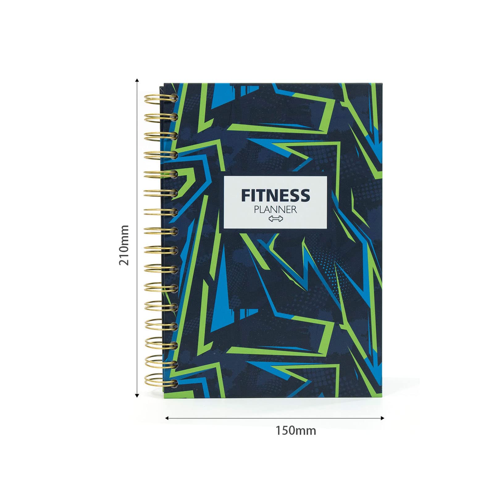Pianificatore di Fitness Quaderno a Spirale Cibo per Esercizi a Righe Diario per Regalo Sportivo Body Manager Programma di Fitness di 12 Settimane,Black,A5(210 * 148mm)