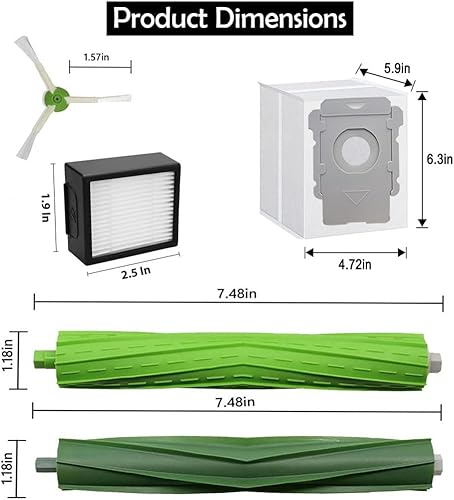 Miniatura 3 de Chrostion Piezas de repuesto compatibles con iRobot Roomba Combo J7+Plus Robot Aspirador, 2 juegos de cepillos de goma multisuperficie + 3