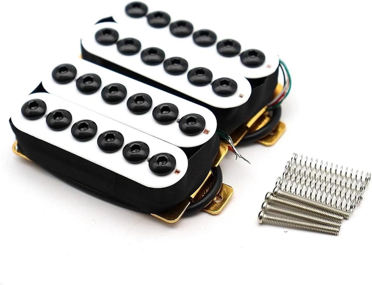 Acoustic Guitar Pickups A Set Of Acoustic Guitar Humbucker Pickups Bridge And Neck Positions Suitable For Guitars(1set White)
