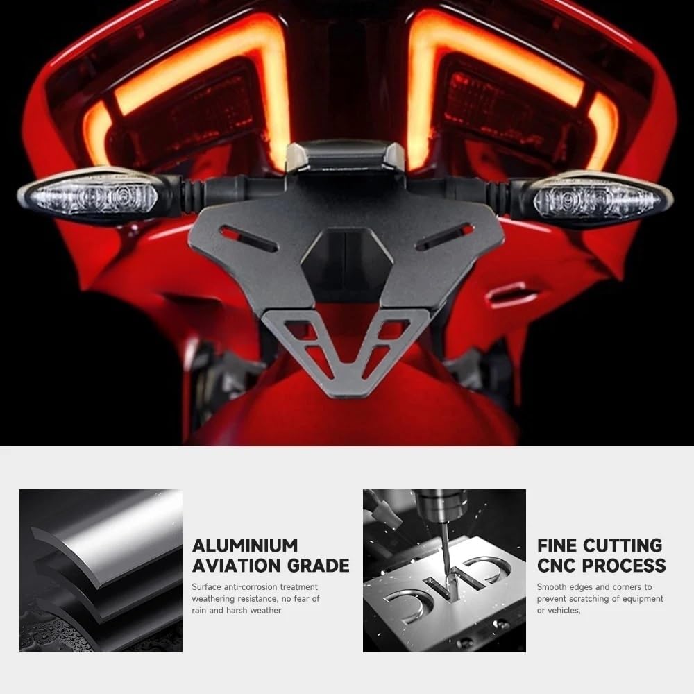 Kennzeichenhalter Motorrad Hinten Kurze Schwanz Stock Kennzeichen Halter Reitstock Rahmen Halterung Kit für Panigale V4 V4S 2025