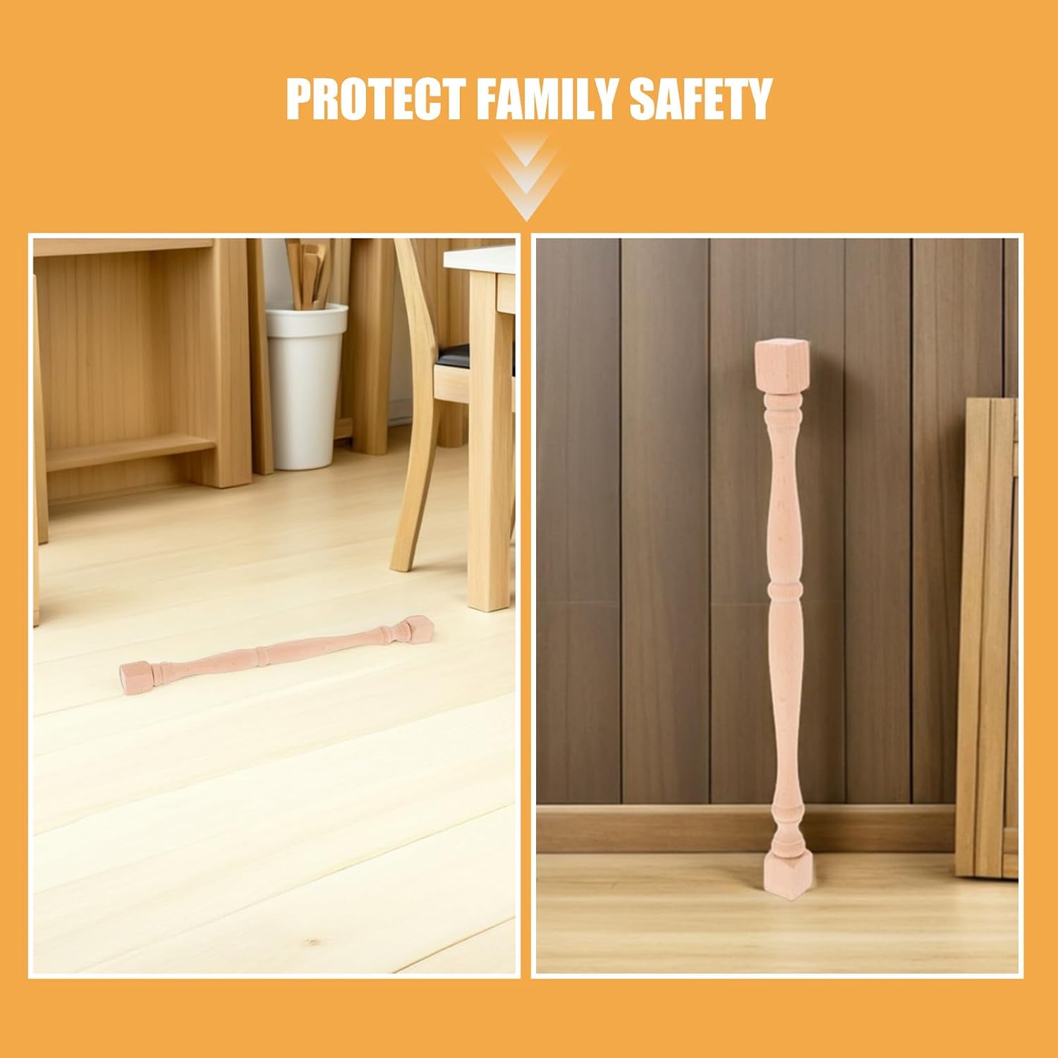 2pcs Solid Wood Balusters: 13" Wooden Handrail Posts Unfinished Staircase Wood Spindles for Railings - Baluster for Staircase Cabinet Fence Support Post