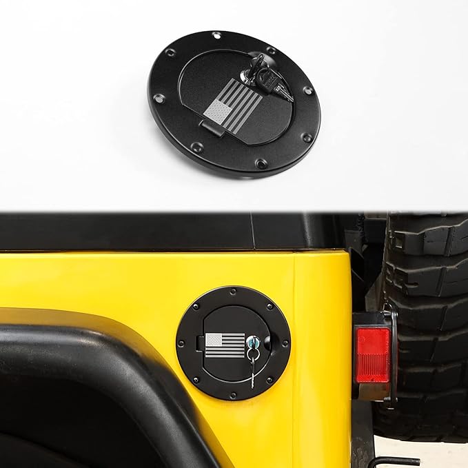 PDKLIN for Jeep TJ Gas Cap Cover Fuel Filler Tank Cover