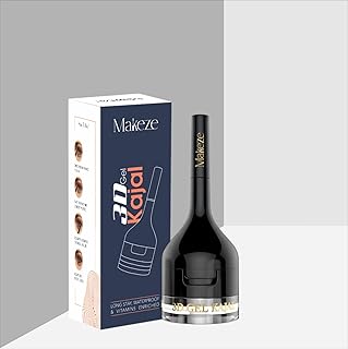 Makeze 3D Gel Kajal – Intense Deep Black | Waterproof &amp; Smudge-Proof | Long Stay 24H | 3-in-1 Gel Eyeliner, Kajal &amp; Eyebro...