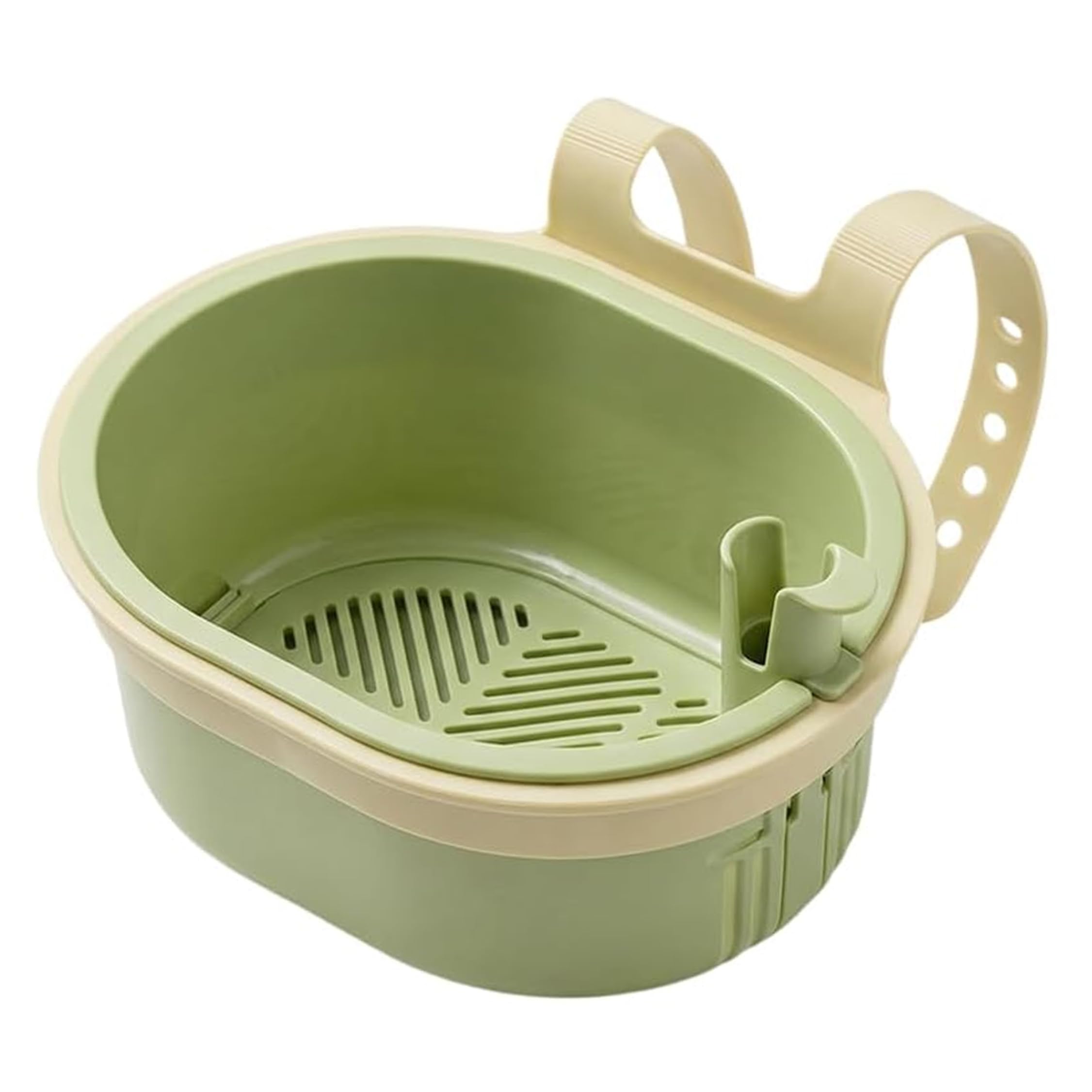Escurridor para fregadero de cocina y organizador colgante con filtro a presión