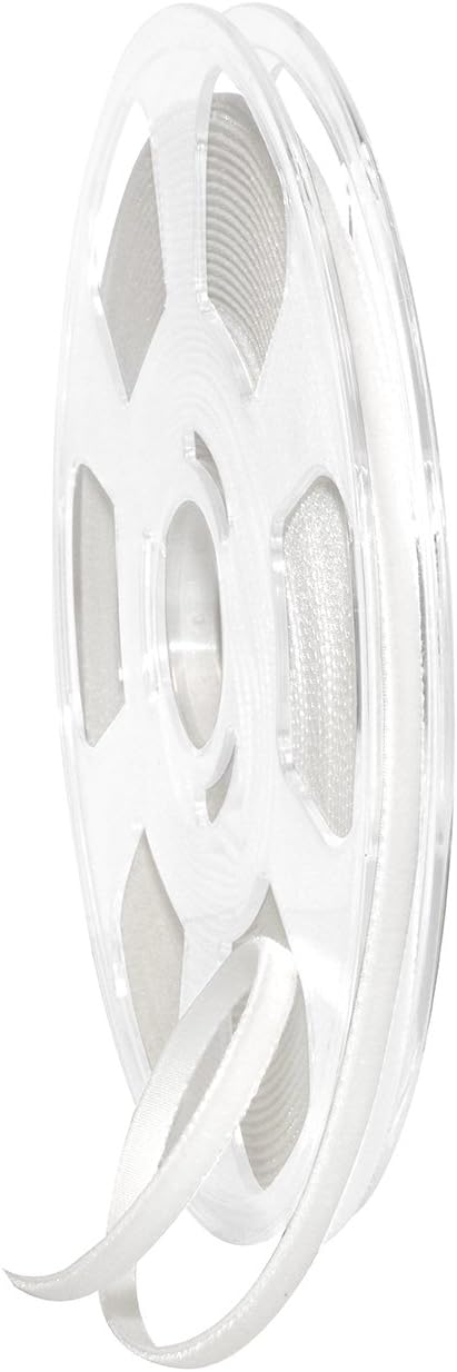 Morex Ribbon Nylvalour Velvet Ribbon, Nylon, 3/16 inch by 11 Yards, White, Item 01205/10-401, 3/16" by 11 yd
