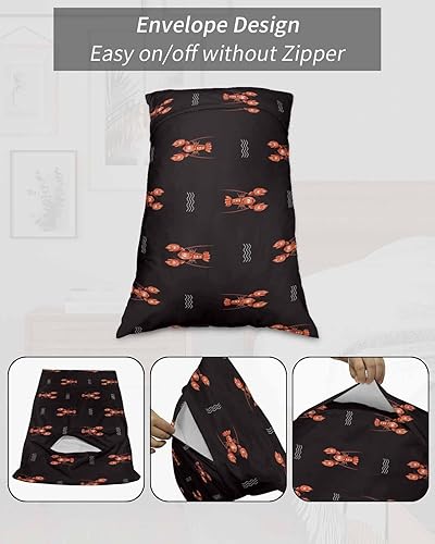 Miniatura 7 de Fundas de almohada de langosta tamaño King, fundas de almohada suaves decorativas de lujo para sofá de cuerpo largo lumbar con cierre de sobre,