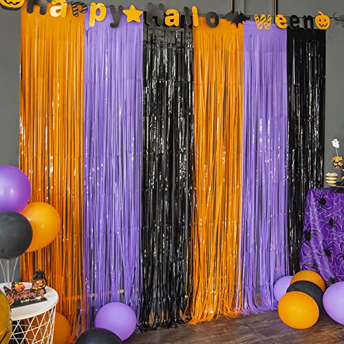LOLStar 3 Pack Orange Purple Black Photo Booth Props,3.3 X 6.6 ft...