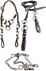 Kit Cabeçada 3 Argolas + Rédea 4 Argolas + Freio Para Cavalo