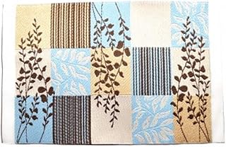 Dolls House Blue Brown and Beige Modern Rug Mat Miniature Accessory 1:12 Scale