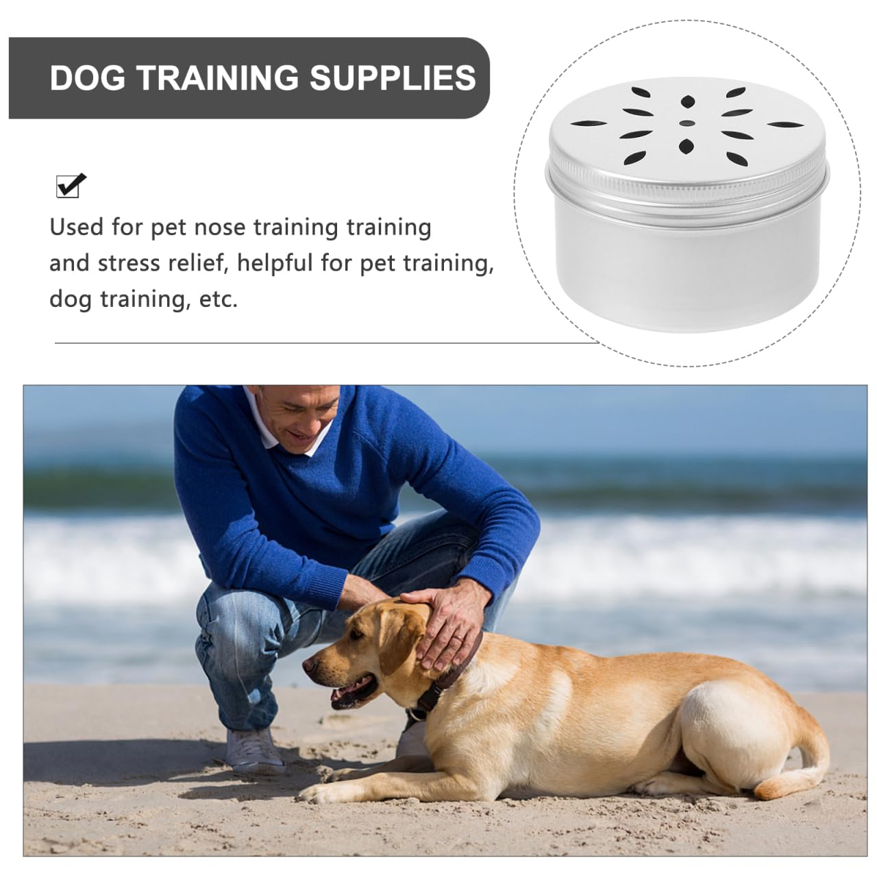 WOONEKY Lot de 10 récipients de dressage pour chien - En métal - Avec couvercle - Pour odeur de chien - Boîte à renifler - Boîte d'entraînement pour chien - Aromathérapie - Travail