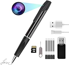 Mini spy Camera Pen Hidden HD1080p 64GB Memory Micro Body Cameras Button camaras espias ocultas no WiFi Needed Tiny Hidden Cam Secret Camera with Video Recording Nanny for Home Security