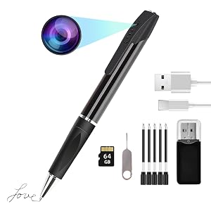 Mini spy Camera Pen Hidden HD1080p 64GB Memory Micro Body Cameras Button camaras espias ocultas no WiFi Needed