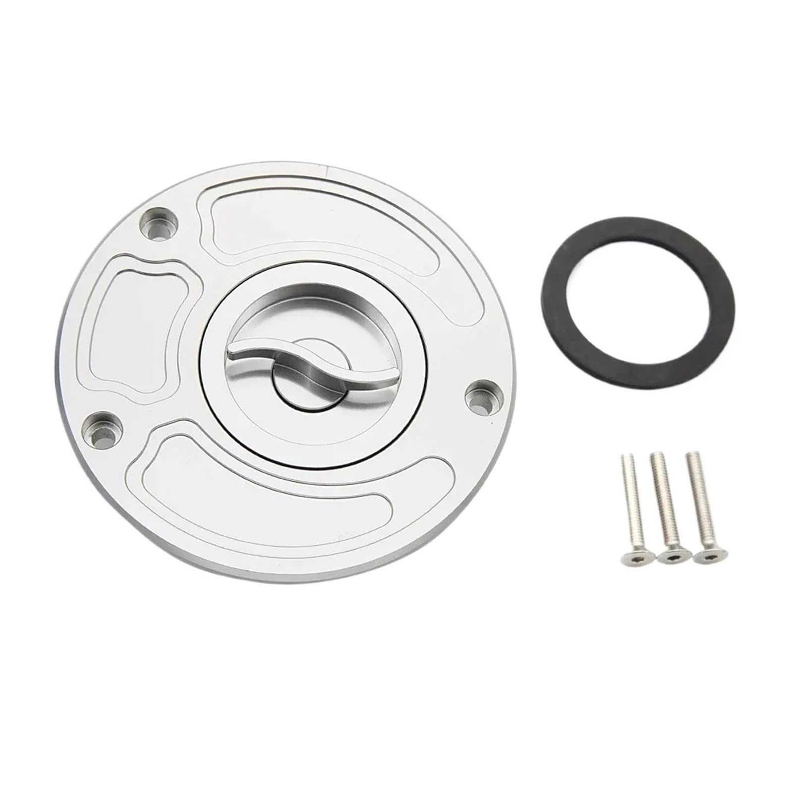 Pasuje Do Yamaha YZF R6 R6S R1 FZ1 FAZER FZ6 FZ6R FJR1300 Wszystkie Lata Zbiornik Paliwa Oleju Korek Wlewu Keyless Korek wlewu paliwa do motocykla(Silver)