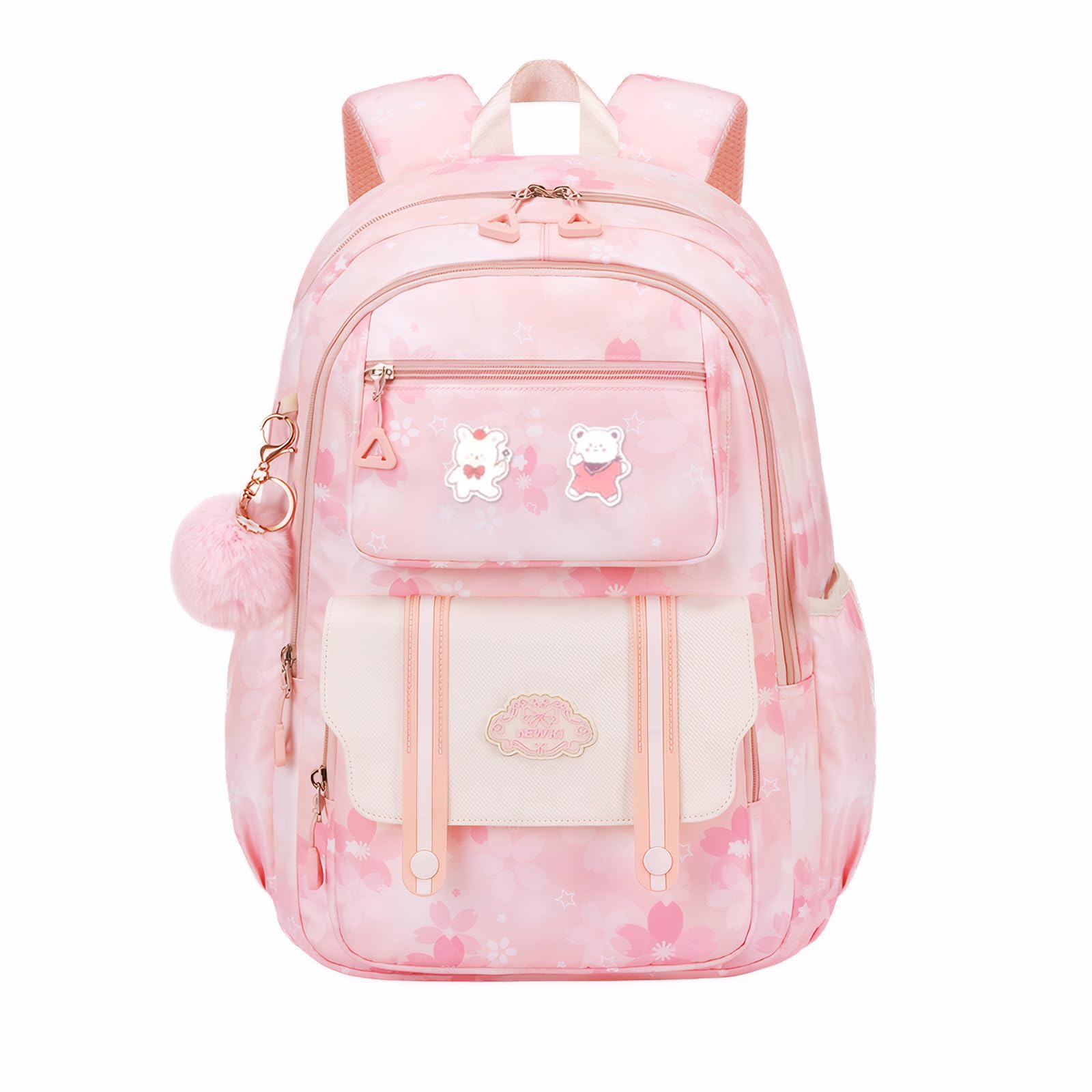 Tanou Mochila Primaria Niña, Transpirable Mochilas Escolares Niñas de Nailon, 20 Litros Mochila para el Colegio con Colgante de 8 a 12 Años