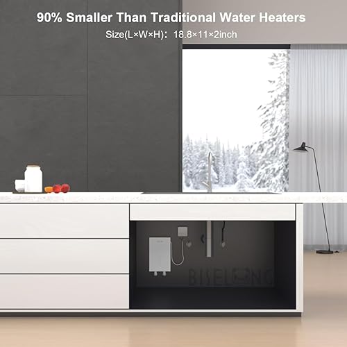 Miniatura 7 de Calentador de agua eléctrico instantáneo sin tanque, 3.5 KW, 110120 V, pequeño, un calentador de agua de ahorro de energía, adecuado para grifos de