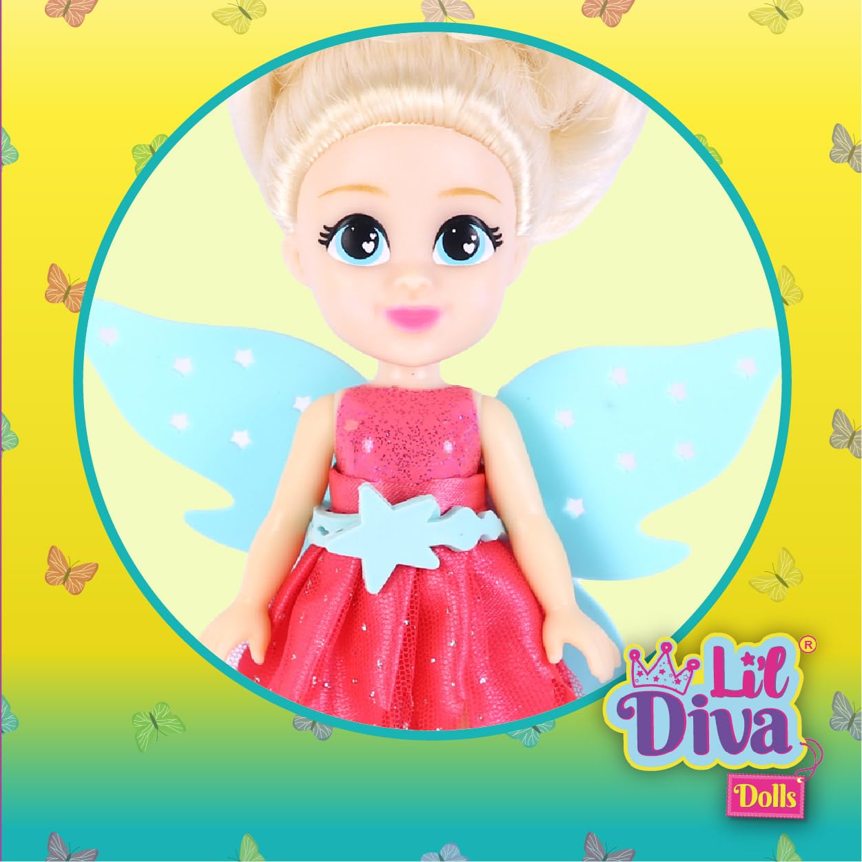 Lil Diva Dolls 6" Pixie Aria Doll for Girls|Soft Movable Body with Realistic Features|Birthday Gift for Kids 3+ Years|Early Learning Toy for Girls|Ideal Gift for Birthdays & Special Occasions 3