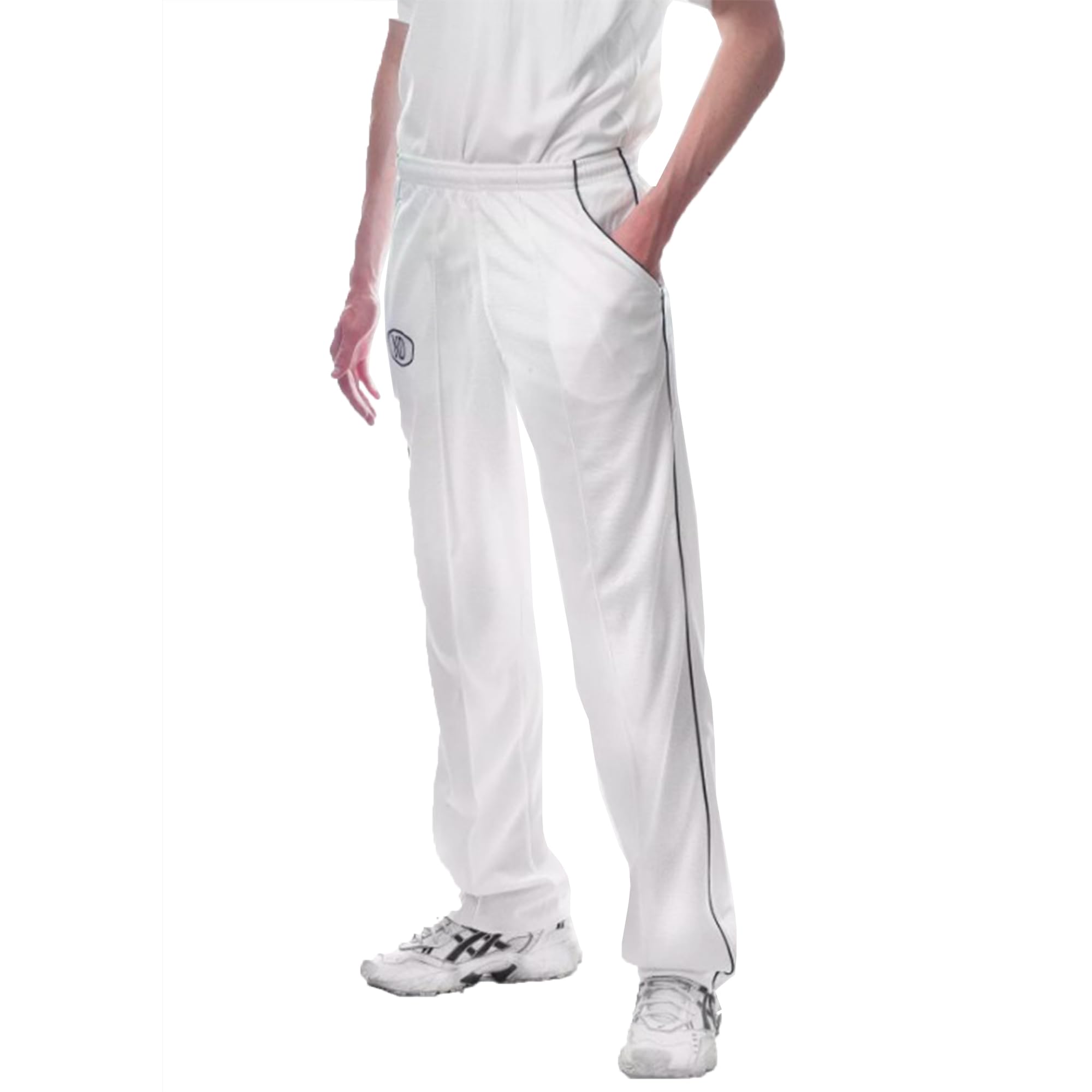 ND Sports Men’s Cricket Trousers – Lightweight, Breathable & Stretchable White Pants | Comfortable Fit for All Cricket Levels (UK, Alpha, One Size, Regular, Regular, L, White)